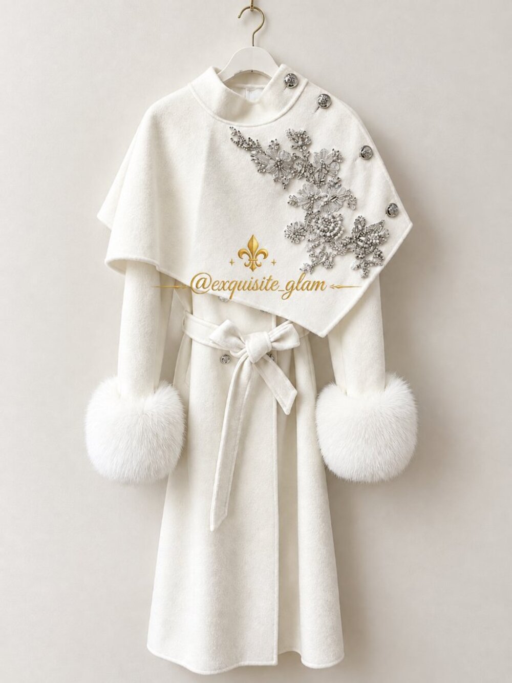 Gorgeous Jacket Coat Genuine Real Fur Couture Stylish Glamour Stroller Vest Cape